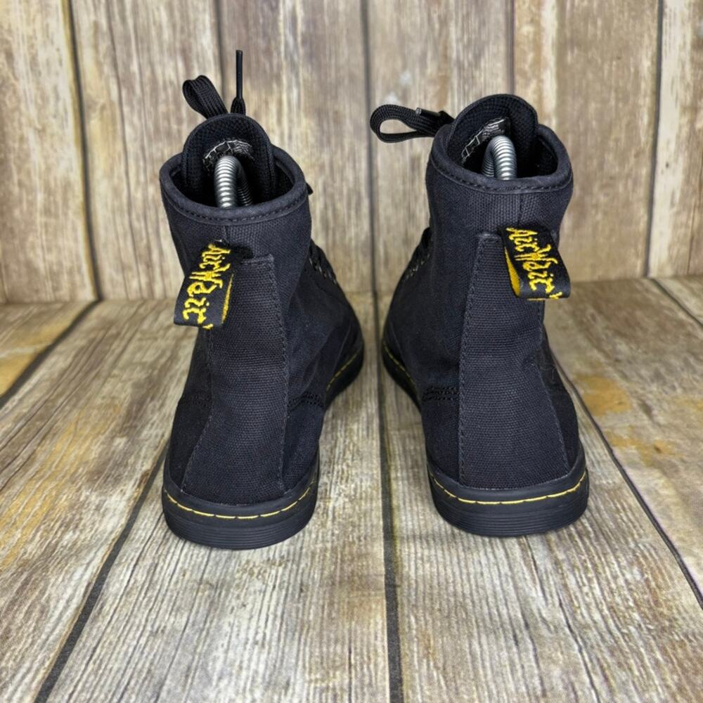 Dr. Martens Shoreditch Goth Minimalist Black Canvas High Top Sneakers Women Sz 8 - Picture 3 of 8